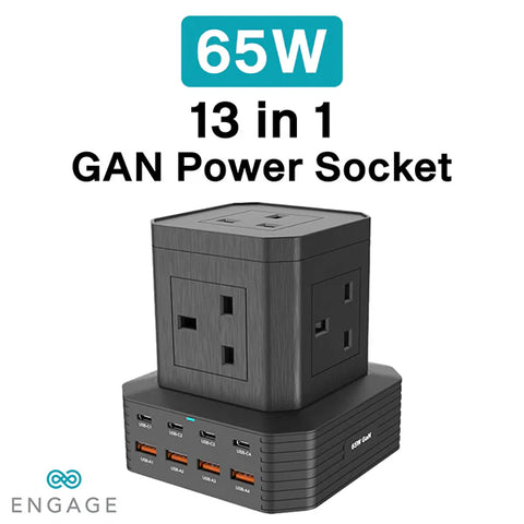 Engage, 13-in-1 Ports, GaN High-Speed Power Socket (65W)