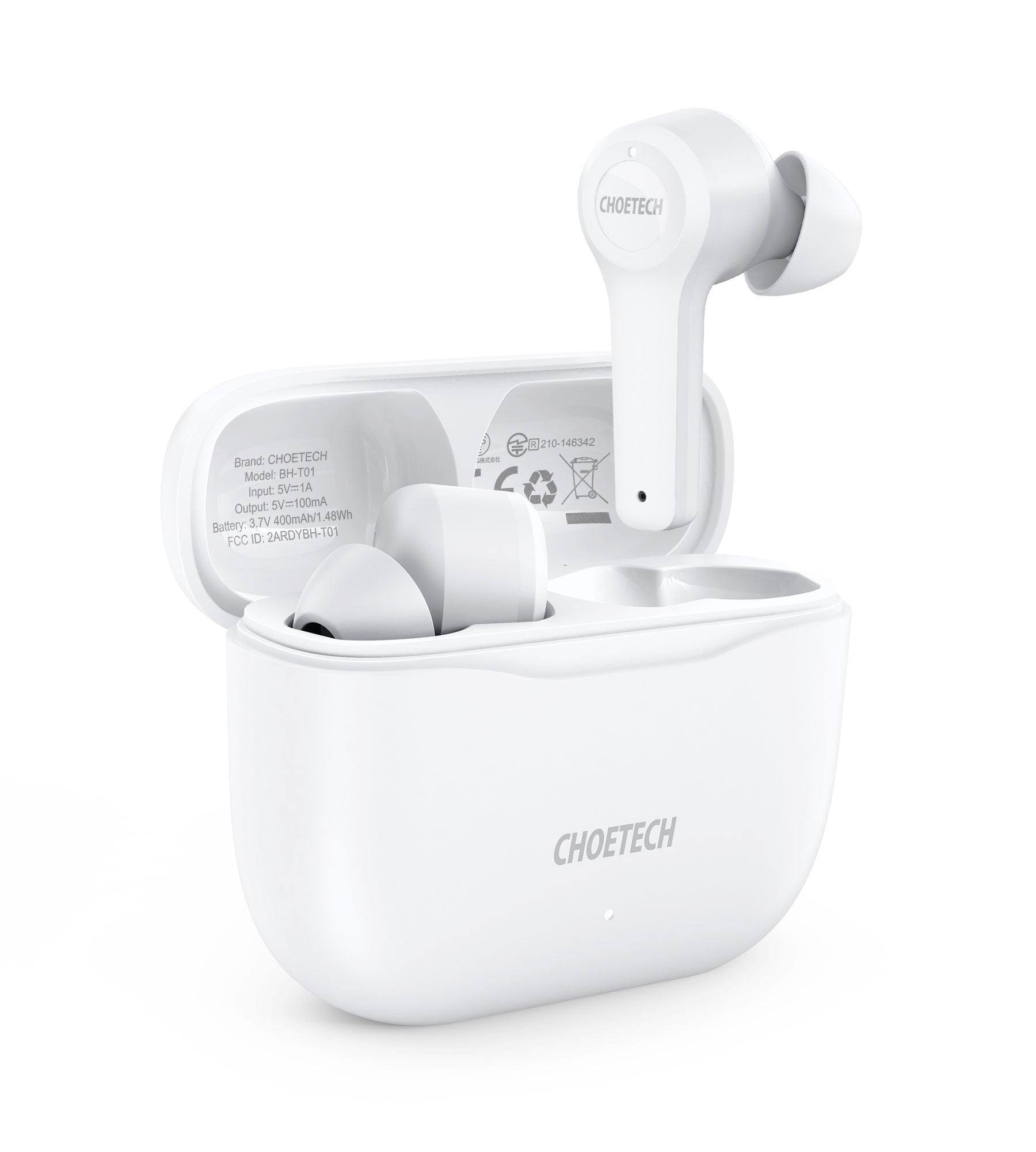Choetech True Wireless Earbuds, White BH-T01-WH Choetech True Wireless Earbuds, White BH-T01-WH