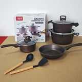 OSFE Granite Cookware Set 11 pcs - Brown