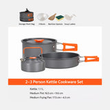 3-Piece Aluminium Camping Cookware Set with Pot, Pan, Teapot & Storage Bag