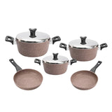 Saflon Granite 8‑Piece Cookware Set | Pots (28/24/20 cm) & Frypans (26/22 cm)