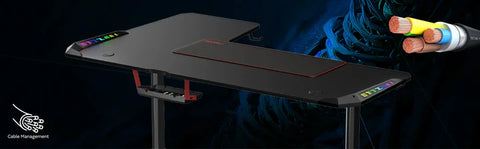 Twisted Minds WARRIOR L-Shaped RGB Gaming Desk - Right (160*100*75cm)