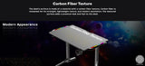Twisted Minds TM-T-1060-RGB, T Shaped Gaming Desk Carbon Fiber Texture