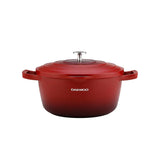 Daewoo Granite Casserole with Lid - 32 cm - Red