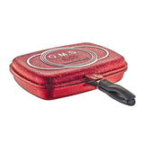 OMS Rectangular Granite Double Sided Grill 36x26x9cm - Red