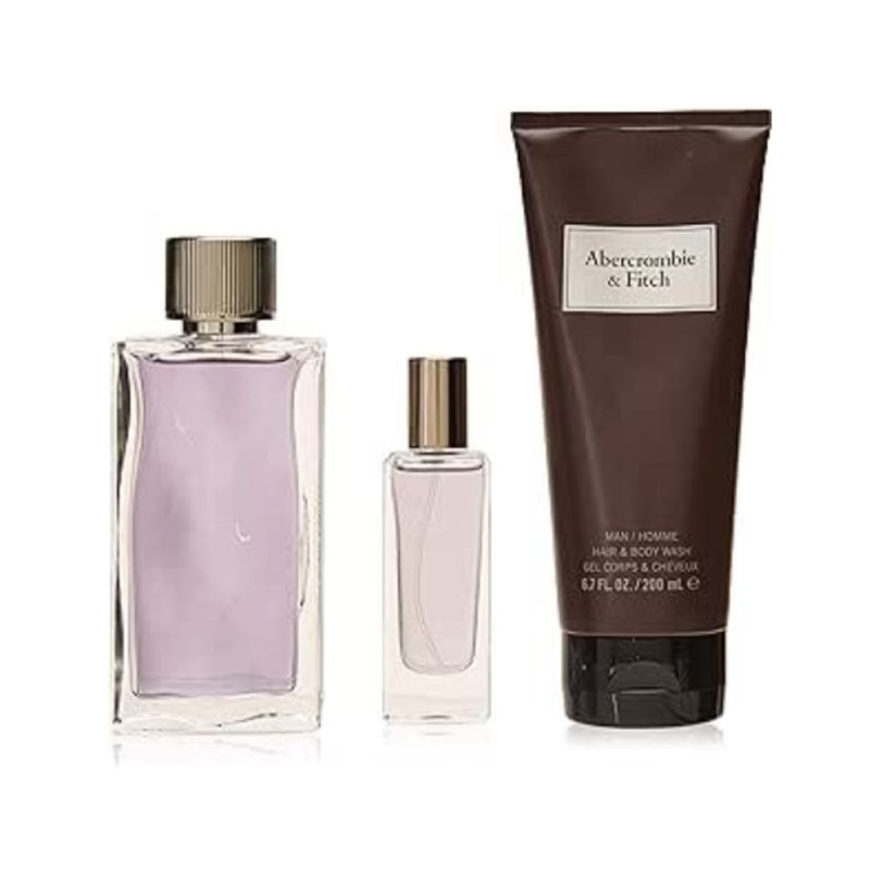 أبيركرومبي آند فيتش مجموعة عطر  فيرست إنستينكت للرجال او دي تواليت 100 مل/جرام، 3 قطع أبيركرومبي آند فيتش مجموعة عطر  فيرست إنستينكت للرجال او دي تواليت 100 مل/جرام، 3 قطع