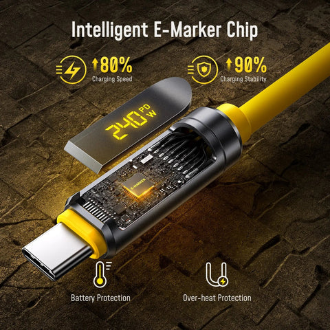 AOHI The Future Adonis USB4 240W USB-C to USB-C Cable 120Gbps 8K PD3.2 LED Display