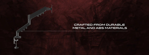 GAMEON GO-5500 Gas Mechanical Spring Single Monitor Arm For Gaming And Office Use, 17" - 32", Flat Monitor Up to 9 kg & Curve Monitor Up to 9 kg - Black