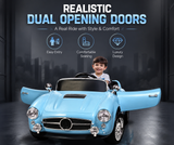 Premium 12V RC Kids Electric Ride-On Retro Car with Parent Remote Control, Music System, LED Lights, Soft Start, USB/AUX, Rechargeable Battery, 30Kg Load Capacity for Ages 3–8