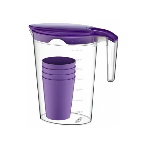 Plast Art Pitcher Pinar with 4 Cups Set