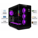 تجميعة كمبيوتر ألعاب قيمنق (Intel Core i5-14400F, RTX 5060 Ti) – رام 16 جيجابايت DDR5، هارد 1 تيرا بايت NVMe SSD، مع نظام Windows 11 Pro