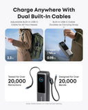 Anker Laptop Power Bank (25K, 165W, Built-In and Retractable Cables) - Black
