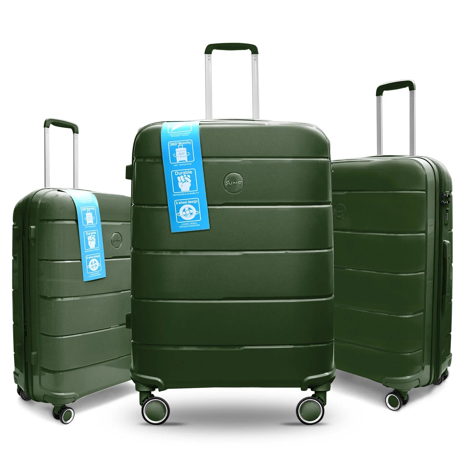 Sumo, Fibertech PP Luggage 3Pc Set (20/24/28") Sumo, Fibertech PP Luggage 3Pc Set (20/24/28")