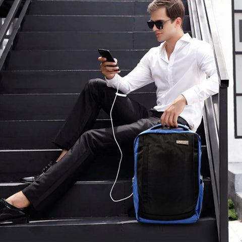 Polo Backpack Club Prosperous Soft Waterproof - 19 Inch - Black - Blue