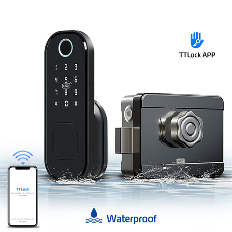 Gopeta VD08, TTLock Smart Outdoor Lock for Metal Gates, Fingerprint, RFID & App Control