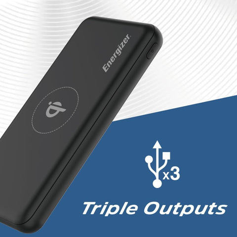 Buy Energizer QE10008PQ_BK, 10000 mAh Wireless Fast Charging Power Bank - Black Online in Be3ah Kuwait