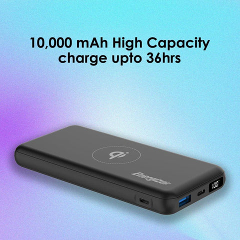 Buy Energizer QE10008PQ_BK, 10000 mAh Wireless Fast Charging Power Bank - Black Online in Be3ah Kuwait