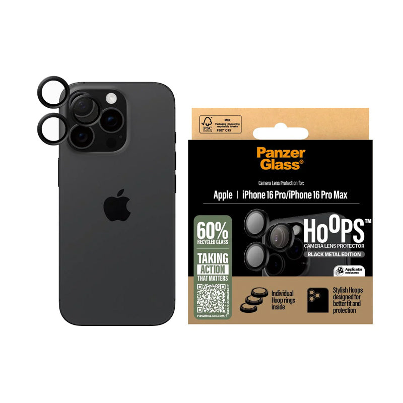 PanzerGlass Hoops Black Camera Lens Protector iPhone 17, 17 Air, 17 Pro, 17 Pro Max