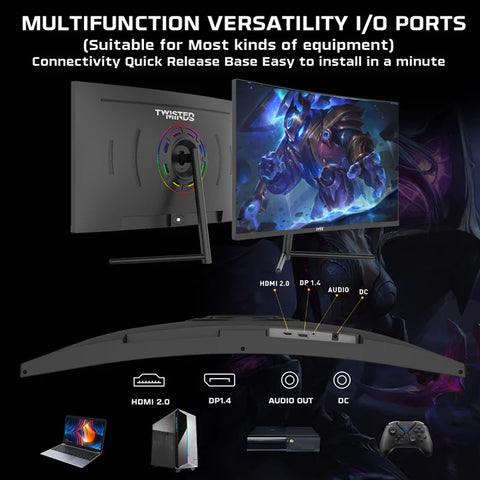 Twisted Minds, 27'‘ Curve, FHD 180Hz, VA, 0.5ms, HDMI2.0, HDR Gaming Monitor