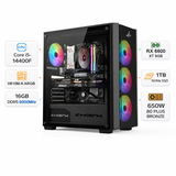 Custom Gaming PC Intel Core i5-14400F, AMD Radeon RX 6600 XT 8GB, 16GB DDR5 6000MHz, 1TB NVMe SSD, Windows 11 Pro