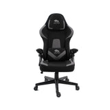 Black Bull Gaming Chair With Headrest Up & Down Slide Adjustable and Moveable Armrest, Fabric
