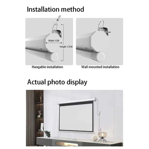 100-Inch Motorized Projector Screen Retractable Foldable Display with Remote Control, Matte White HD Viewing Screen