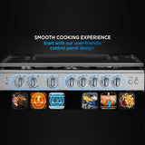 Midea, Gas Cooker 90×60cm, 5 Burner, Gas Oven, Convection, Silver - MFO-MG36LE(SS)-C