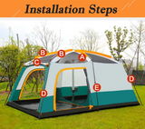 Foldable Family Camping Tent with Carry Bag – 8–10 Persons