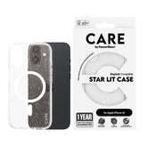غطاء CARE by PanzerGlass® الرائد بإضاءة النجوم مع MagSafe أبيض لهاتف iPhone 16