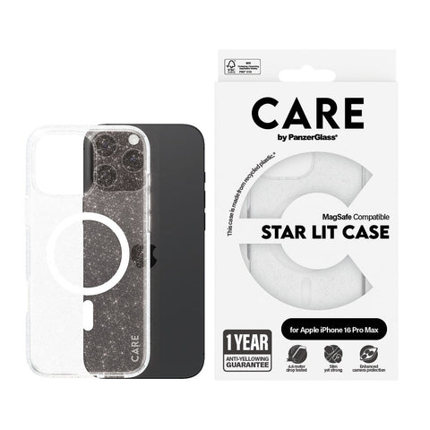 PanzerGlass® 1344 Case Flagship Star Lit w. MagSafe iPhone 16 Pro Max - White
