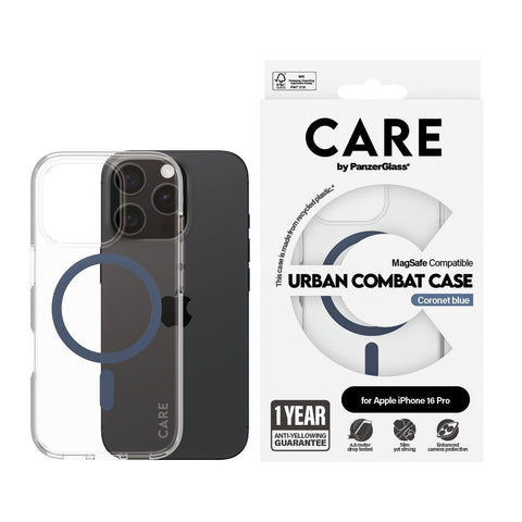 جراب CARE by PanzerGlass® الرائد باللون الأزرق MagSafe لهاتف iPhone 16 Pro