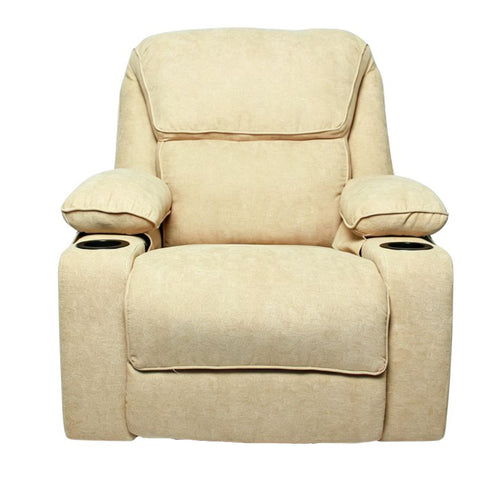 Black Bull Premium Sofa Swivel Rocker Recliner Size (H:110 W: 86 cm) Assembly not included – Fabric Beige (Free Delivery)