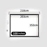 100-Inch Motorized Projector Screen Retractable Foldable Display with Remote Control, Matte White HD Viewing Screen