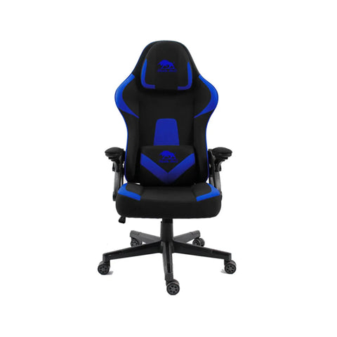 BLACK BULL Gaming Chair With Headrest Up & Down Slide Adjustable and Moveable Armrest, Woven Fabric, Black & Blue
