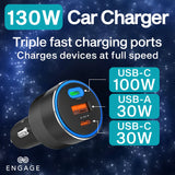 Engage, 3 Port Car Charger (130W)