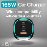 Engage, 3 Port USB-C Car Charger (165W)