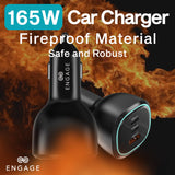 Engage, 3 Port USB-C Car Charger (165W)