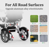 Lightweight Folding Electric Wheelchair with Dual Motor, Compact - 130kg Load Capacity