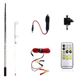 KKF 46W Telescopic LED Camping Light, 3.5m Adjustable Pole, 4500 Lumens, Remote Control & 8 Lighting Modes, 12V Car Battery Compatible for Outdoor Work, Camping & Emergency Lighting