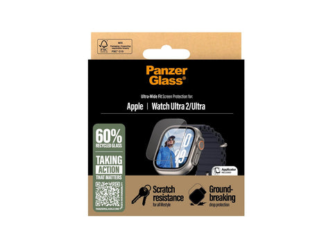 PanzerGlass® Screen Protector Apple Watch Ultra | pple Watch Ultra 2 | Ultra-Wide Fit, Clear Flat Screen