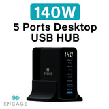 Engage, 5-Port Desktop USB Hub/Charger (140W)