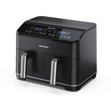 Sharp Double Basket Air Fryer, 8 L, Black, KF-DF80RT-K3