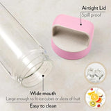 Borosil Borosilicate Glass Water Bottle with Leakproof Airtight Lid, Fridge Safe Wide Mouth Clear Bottle