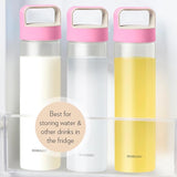 Borosil Borosilicate Glass Water Bottle with Leakproof Airtight Lid, Fridge Safe Wide Mouth Clear Bottle