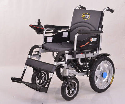 Foldable & Rechargeable Electric Wheelchair with Aluminium Wheels & Stainless Steel Frame