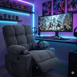 Black Bull Premium Sofa Swivel Rocker Recliner Size (H:101 W: 89.5 cm)- Fabric Dark Grey (Free Delivery and Installation)