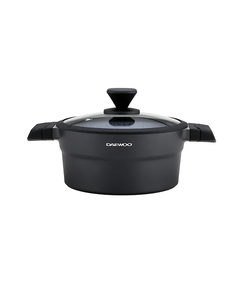 Daewoo Granite Casserole with Lid - 32 cm - Black