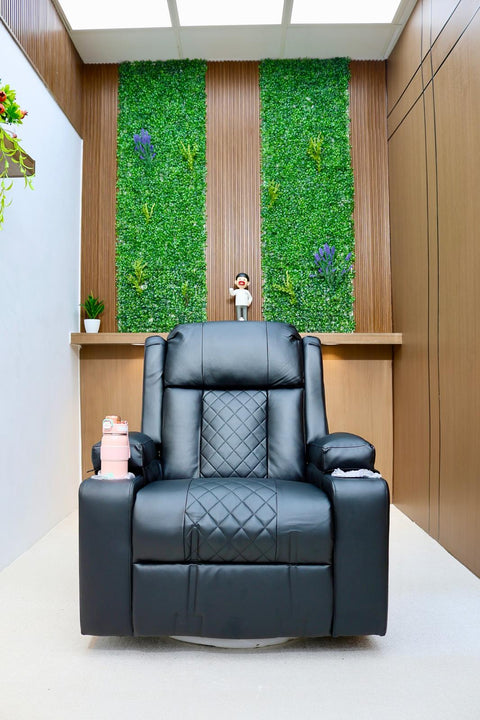 Black Bull Premium Sofa Swivel Rocker Recliner Size (H:107 W: 86 cm) – PU Black (Free Delivery)