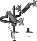 Twisted Minds Premium Triple Monitor Arm, Stand And Mount For Gaming And Office Use 17" - 27" Up To 7 kg With USB Ports - Black