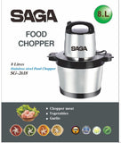 Saga 8L Food Chopper with 4 Stainless Steel Blades & 2-Speed Control - SG-2618